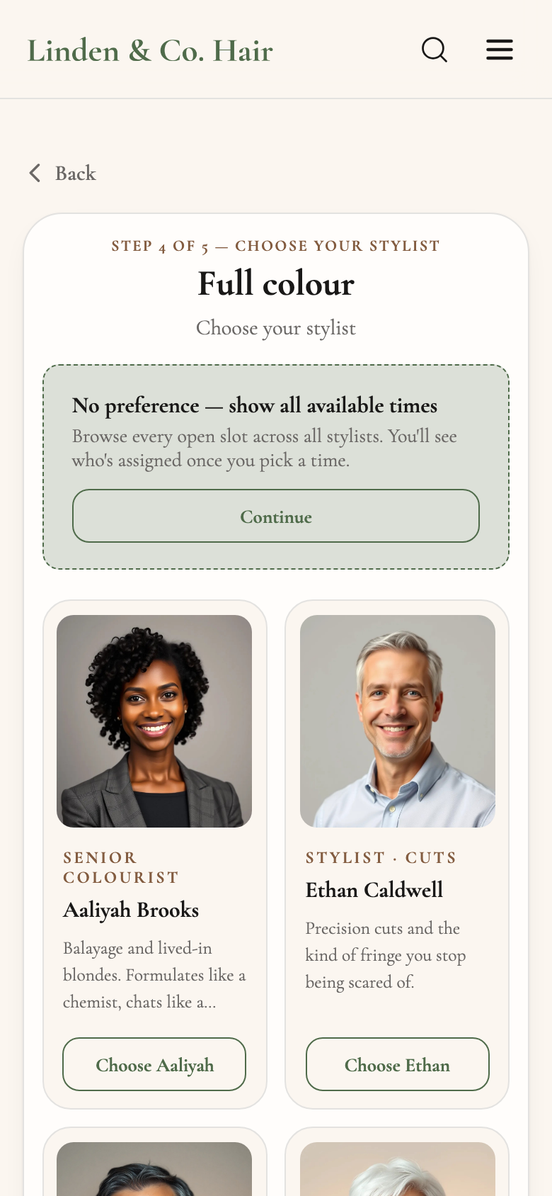 Linden & Co. Hair — Choose a stylist