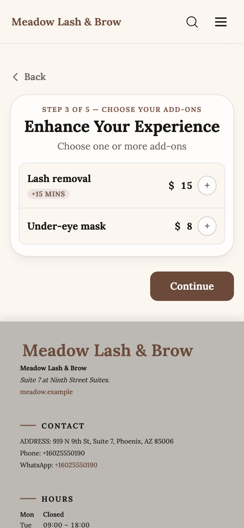 Meadow Lash & Brow — Add-ons