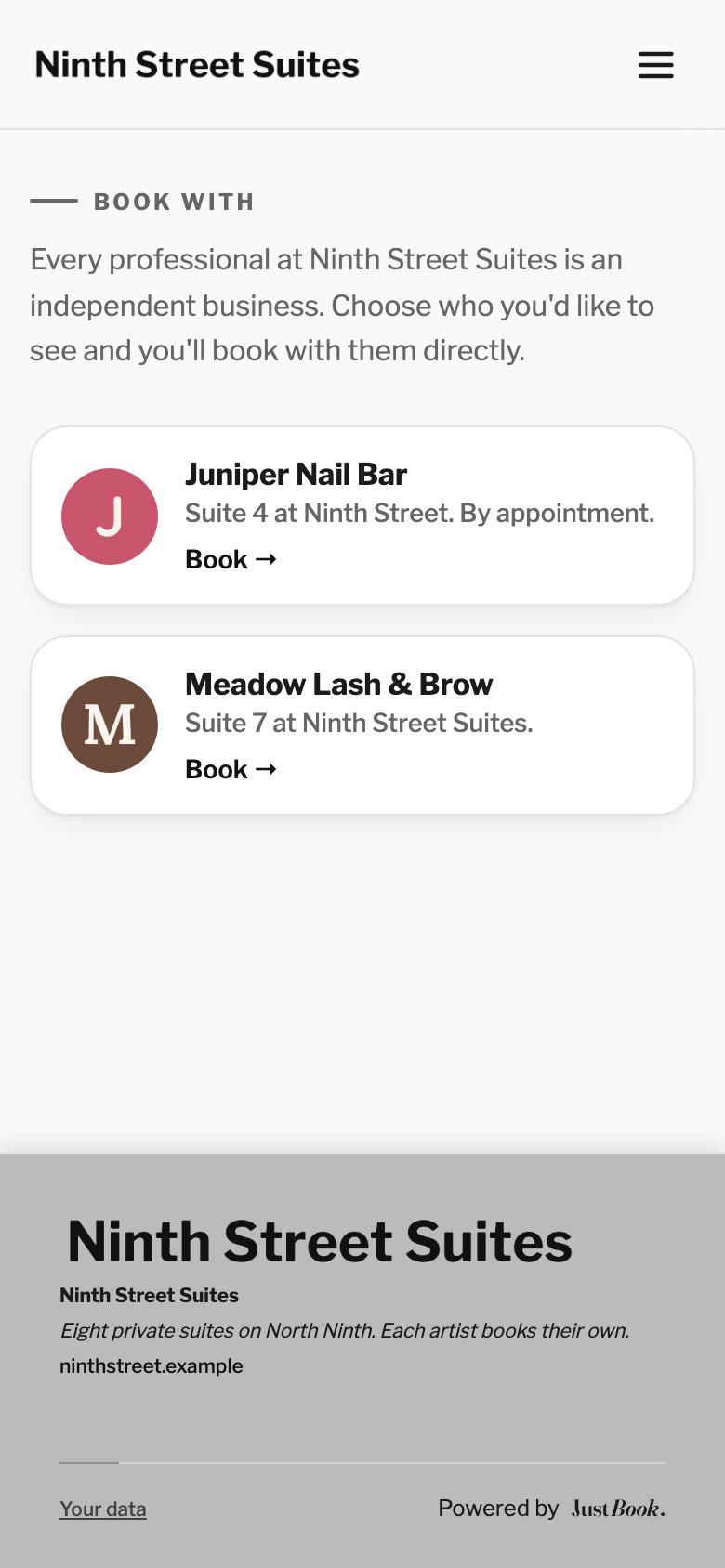 Ninth Street Suites — A venue's directory